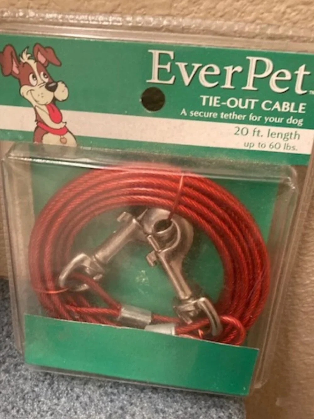 EverPet 20 foot Tie Out Cable for Dogs